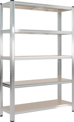 Produktbild von Wiltec Schwerlastregal 120x40x180cm, Gesamtlast 875kg, Steckregal verzinkt aus Stahl, Lastenregal mit 5 Ablagen, Werkstattregal