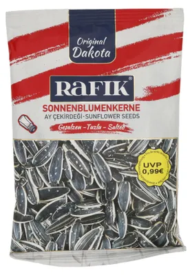 Produktbild von Sonnenblumenkerne Rafik | Gesalzen | in Schale | 150 g Beutel
