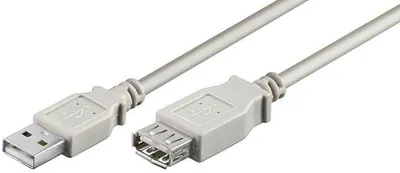 Produktbild von Hapena USB-Verlängerung 3m USB2AAV3 USB 2.0 A-Stecker auf A-Kupplung grau