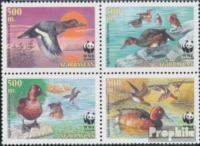 Produktbild von Briefmarken Aserbaidschan 2000 Mi 474-477 Viererblock postfrisch Moorente