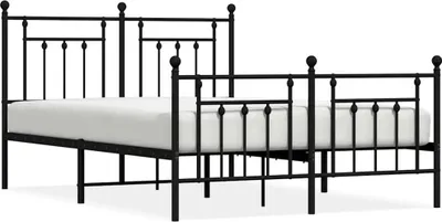 Produktbild von vidaXL Bettgestell mit Kopf- und Fußteil Metall Schwarz 140x200 cm