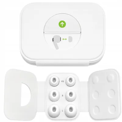 Produktbild von Original Apple AirPods Pro 2 Silikon-Ohrstöpsel, 6 Stück, Größen XS, S und L, Weiß, Ersatz-Ohrtips für AirPods Pro 2. Generation, Originalzubehör