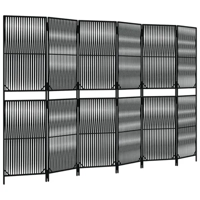 Produktbild von Paravent 6-tlg. Schwarz Poly Rattan