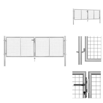 Zdjęcie produktu dla vidaXL Brama ogrodowa stal ocynkowana 306 x 125 cm srebrna - Bramy ogrodowe