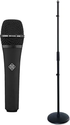 Image de Telefunken Microphone M80 noir avec pied de micro droit