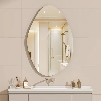 Immagine prodotto di Specchio da parete di forma irregolare, 91 x 60 cm, senza cornice, ideale per soggiorno, camera da letto o bagno