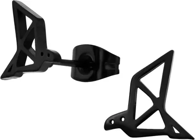 Produktbild von 316L Chirurgenstahl Ohrstecker Ohrringe mit Origami Vogel in verschiedenen Farben Farbe - Schwarz