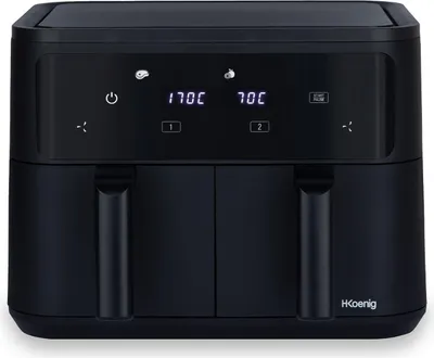 Obrázok produktu pre Fritéza bez oleja HKoeNIG FRY900, objem 9 l, dvojitá nádoba 4,5 l, 8 programov, 2400 W