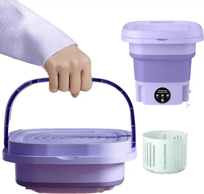Produktbild von Mini tragbare Waschmaschine und Abflussmaschine Kombination, 8-Liter Kapazität geeignet für Unterwäsche, Socken, Camping und Reisen