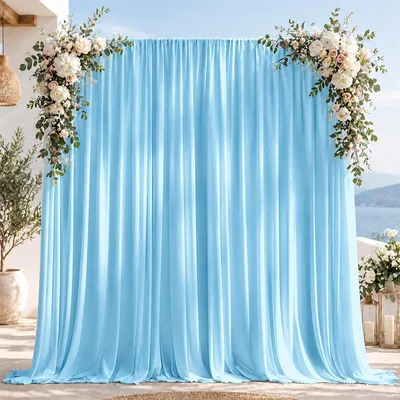 Image de Rideau bleu ciel pour décoration de fête et fond