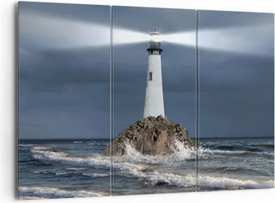 Produktbild von Bild auf Leinwand - Leinwandbild - Leuchtturm Meer - 165x110cm - Wand Bild - Wanddeko - Wandbilder - Leinwanddruck - Bilder - Kunstdruck - Wanddekoration - Leinwand bilder - Wandkunst - CE165x110-3550