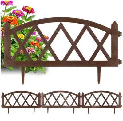 Image de Panneaux de clôture de jardin marron, 57 x 25 cm, lot de 4
