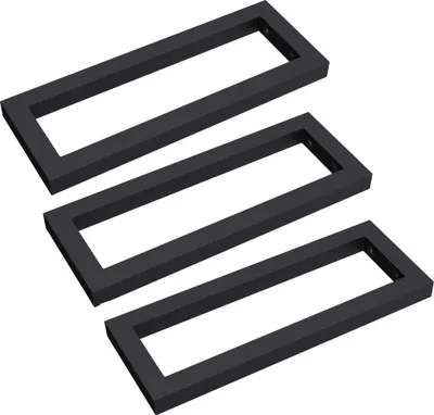 Produktbild von Mai & Mai Design Wandkonsole aus Edelstahl in Schwarz, BTH: 45x3x15 cm, Waschtisch Halterung 3 Stück WH01