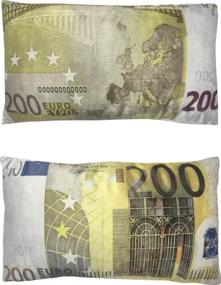 Obrázek produktu pro Dekorační polštář bankovka 200 Eur 30x50cm