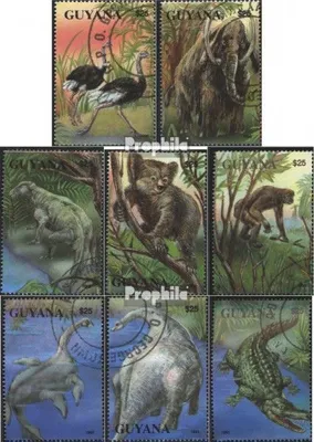 Produktbild von Briefmarken Guyana 1993 Mi 4146-4154 (kompl.Ausg.) gestempelt Rezente und extinkte Fauna