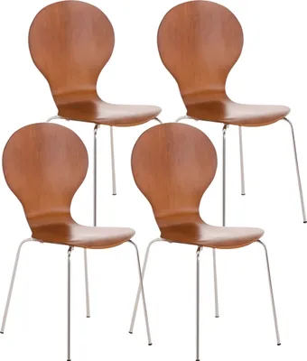 Produktbild von 4er Set Besucherstuhl HLO-CP80  braun