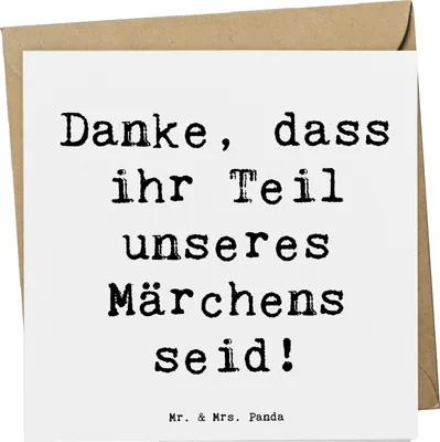 Produktbild von Mr. & Mrs. Panda Glückwunschkarte Spruch Gastgeschenke Märchen - Weiß - Geschenk, doppelkarte, Wertschätzung, Klappkarte, Heirat, Freude, faltkarte, Geschenke, Grußkarte
