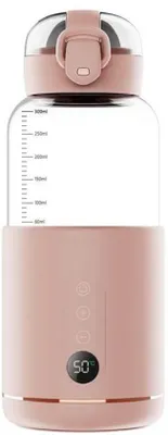 Zdjęcie produktu dla Elektryczny kubek termiczny, różowy, 300 ml, bezprzewodowy, z regulacją temperatury.
