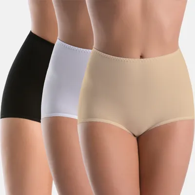 Produktbild von Teyli 3er Pack: Bambus-Höschen mit hoher Taille Ori Female 535-3_bl-wh-be mehrfarbig XL