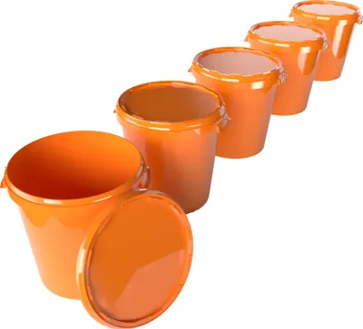Produktbild von Eimer mit Deckel 30 L | Vorratseimer | Lebensmittelecht Orange | Hobbock | 5 Stück
