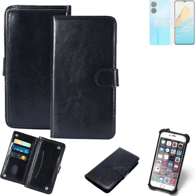 Produktbild von K-S-Trade 360° Hülle kompatibel mit ZTE Axon 40 Lite schwarz Kunstleder Case BookCase WalletCase Kunstlederederhülle Handyhülle, Rundumschutz