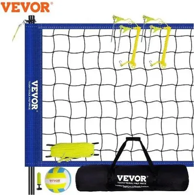 Productafbeelding van Famanu volleyballnet - Inclusief bal en draagtas - Blauw - 975 x 100 cm - Verstelbare hoogte