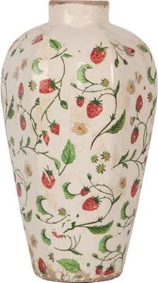 Produktbild von Clayre & Eef Vase Ø 17x29 cm Beige Keramik Blumen