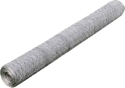 A roll of galvanized steel wire mesh on a white background.