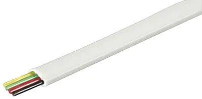 Produktbild von Telefonflachkabel 4-adrig, 100 m Rolle, AWG 28, CCA (kupferkaschiertes Aluminium) Kupferkaschierter Aluminiumleiter (CCA)