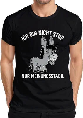 Produktbild von Ich bin nicht stur nur meinungsstabil Esel lustiger Spruch Humor Herren T-Shirt, Schwarz, S