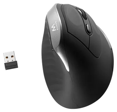 Obrázok produktu pre Ewent EW3229, Pravoruké, Vertikálny dizajn, Optický, RF Wireless, 2400 DPI, Čierna, Šedá