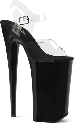 Produktbild von BEYOND-008 Uni Sandale von Pleaser, Transparent Schwarz Lack, EU 41, US 11