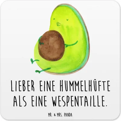 Produktbild von Mr. & Mrs. Panda Getränkeuntersetzer Avocado Pfeifen 15er Set - Weiß - Geschenk, Ernährung, Coaster, Tischuntersetzer, Untersetzer für Gläser, Schwanger, Design, Abnehmen