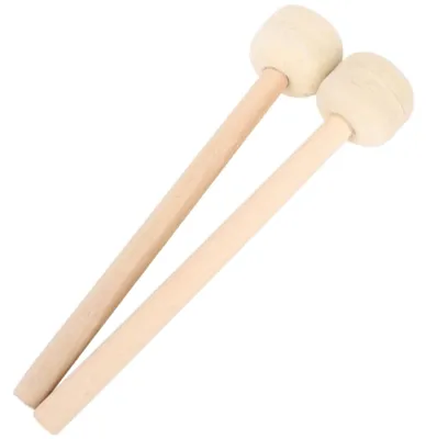 Productafbeelding van Stokken voor drums met houten handvat - 2 stuks - Wolvilt kop - Hoogwaardig - Duurzaam - 32 x 5,8 cm - Drumstokken