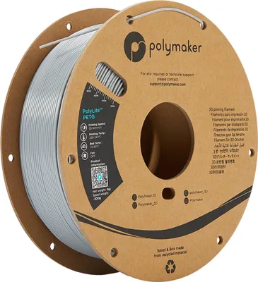 Produktbild von Polymaker PolyLite PETG Filament Grau 1.75mm 1kg