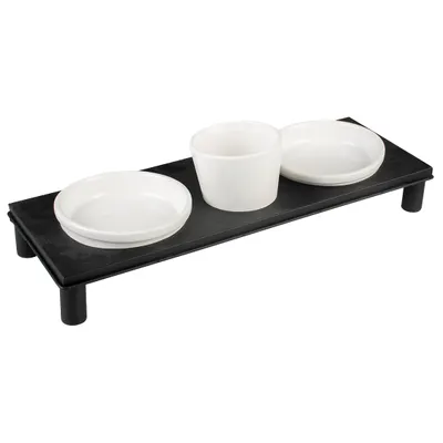 Image de DUVO+ Set de 3 bols en céramique avec support en métal - 200ml/41x14,5cm, 65383756