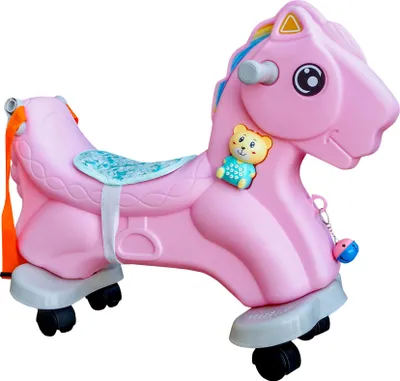 Obrázok produktu pre Aga4Kids Plastový hojdací koník 2v1 DS3802 Ružový