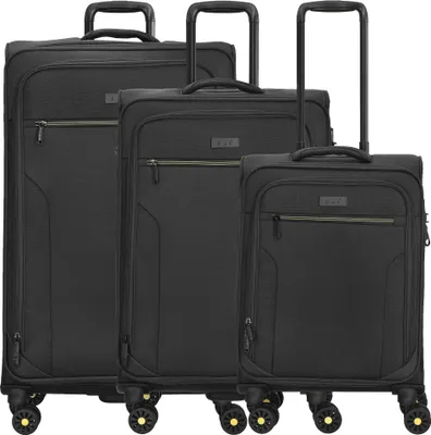 Zdjęcie produktu dla d&n Travel Line 9704 Zestaw walizek na 4 kółkach, 3-częściowy, z elastyczną plisą