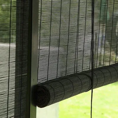Obrázok produktu pre Bambusová roletka z prírodných vlákien – 111 x 210 cm – čierny model