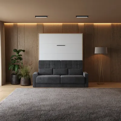 Produktbild von Schrankbett mit SOFA SMARTBett  M1 180x200 Vertikal Kaiser Eiche/Weiss