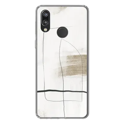 Produktbild von MuchoWow® Handyhülle Schutzhülle Hülle für Huawei P20 Lite (2020) Farbe - Minimalismus - Schwarz Silikon Softcase Handy Hülle - Kartenhalter