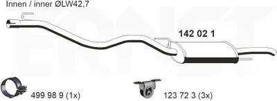 Produktbild von ERNST 142021 Endschalldämpfer für VW GOLF III (1H1) Auspuff