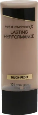 A product shot of a foundation bottle against a white background.