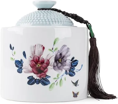 Imagen del producto de HLTYGWX: Dispensador de té, cerámica, para té a granel, recipiente de almacenamiento, vidrio, tarro de vidrio hermético, juego de té, recipiente para almacenar té y té verde, vaso individual, tarro de té (A)