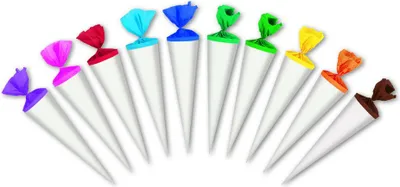 Produktbild von 10 Bastel Schultüten / Zuckertüte / Länge: 35cm / rund / Farbe: weiß