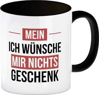Produktbild von Mein ICH WÜNSCHE MIR NICHTS Kaffeebecher in schwarz