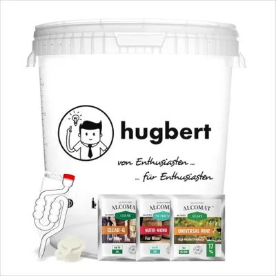 Produktbild von Weinset ALCOMAT-BOX-S Weinhefe | Alkohol Hefe | Gärbehälter 15/17L | Gärröhrchen | Dichtgummi