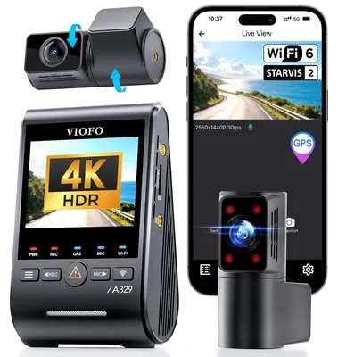 Produktbild von Dashcam Autokamera Fahrzeugkamera - 3 Kanäle - 4K - 210° Innenkamera - WLAN 6 - Parkmodus