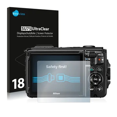 Produktbild von 18x Für Nikon Coolpix W300 Schutzfolie Savvies Displayschutz Display Schutz Folie Klar Transparent