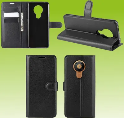 Produktbild von Für Nokia 3.4 Handy Tasche Schwarz Etuis Kunst-Leder Cover Hülle Case Schutz Neu